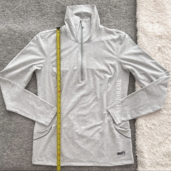 Roots Active Half-Zip Top, Light Grey - Picture 4 of 12